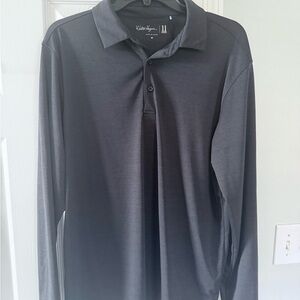 Walter Hagen Men's Dark Gray Long Sleeve Polo